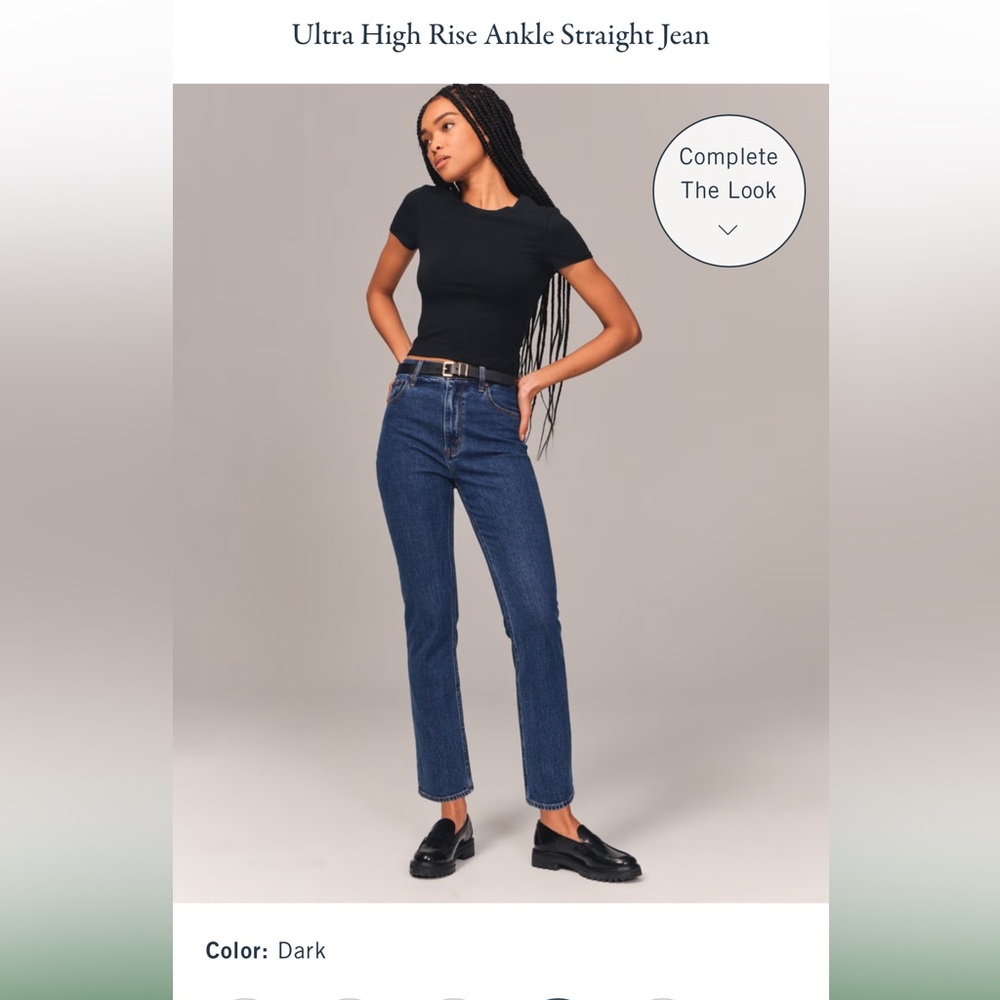 A&F ultra high rise ankle straight Jean